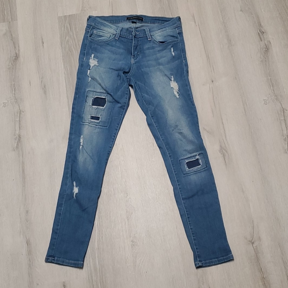 Flying monkey distressed skinny jeans